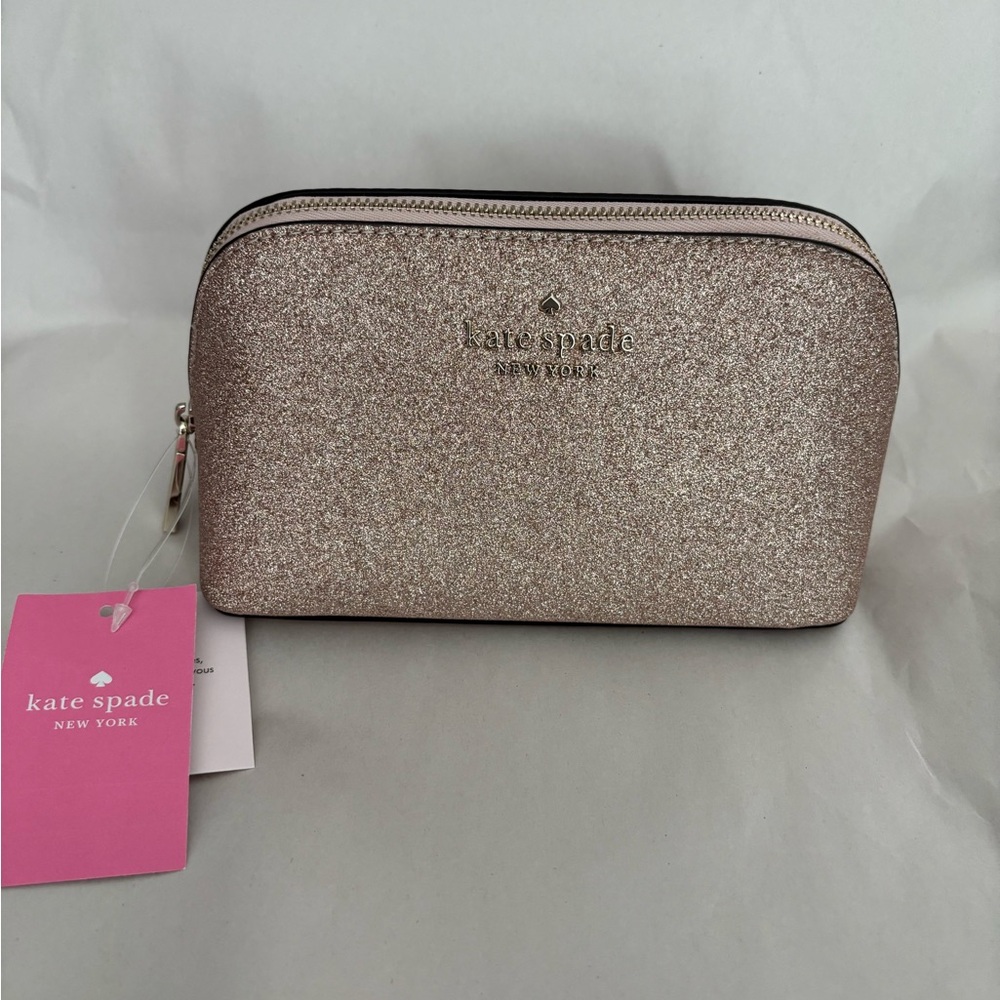 Kate Spade Sparkling Rose Gold Cosmetic Bag